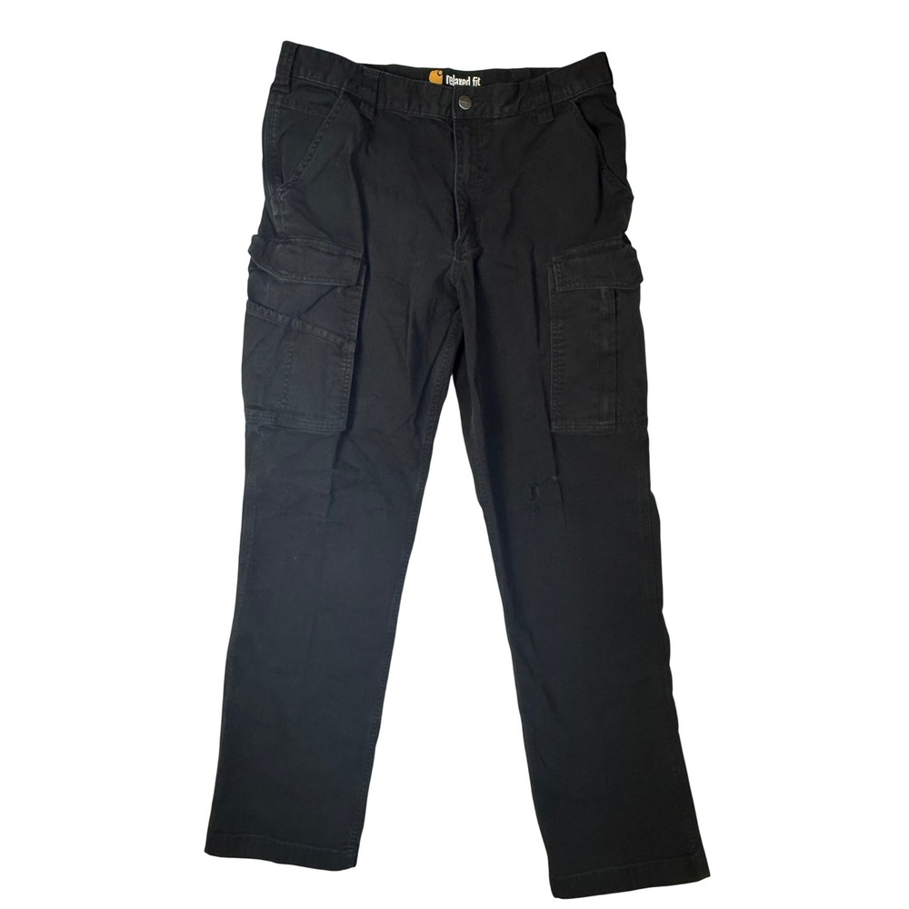 Carhartt Relaxed Fit‎ Cargo Pants Black 103574 BLK Mens 32x30 (Tag 36x34)